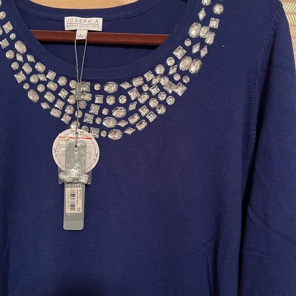 JOSEPH A~ BLUE~BLING BLOUSE~LG~NWT - Picture 2 of 4
